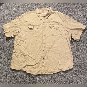Men's Tan Wrangler Short Sleeve Button up 3XL